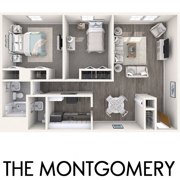 Floor plan for 2 beds, 1.5 baths, 2000 sqft